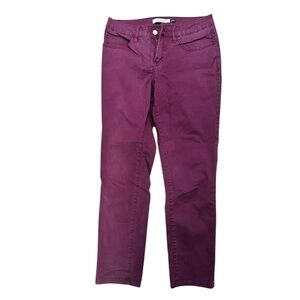 Christopher Blue Burgundy Pants Size 4 Slim Fit Ankle Career EUC